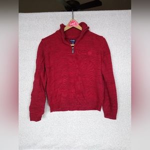 Boys Chaps Red knitted quarter zip